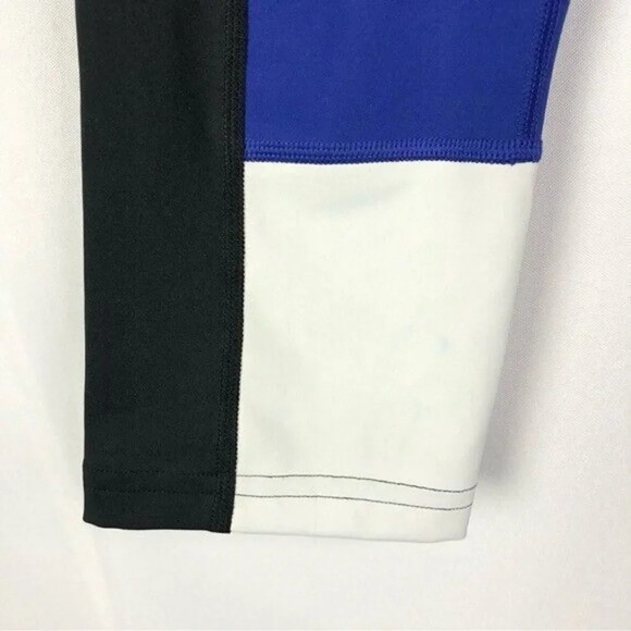 Athleta X Derek Lam 10C Blue & White Colorblock Cropped Athletic Leggings S - Picture 5 of 6